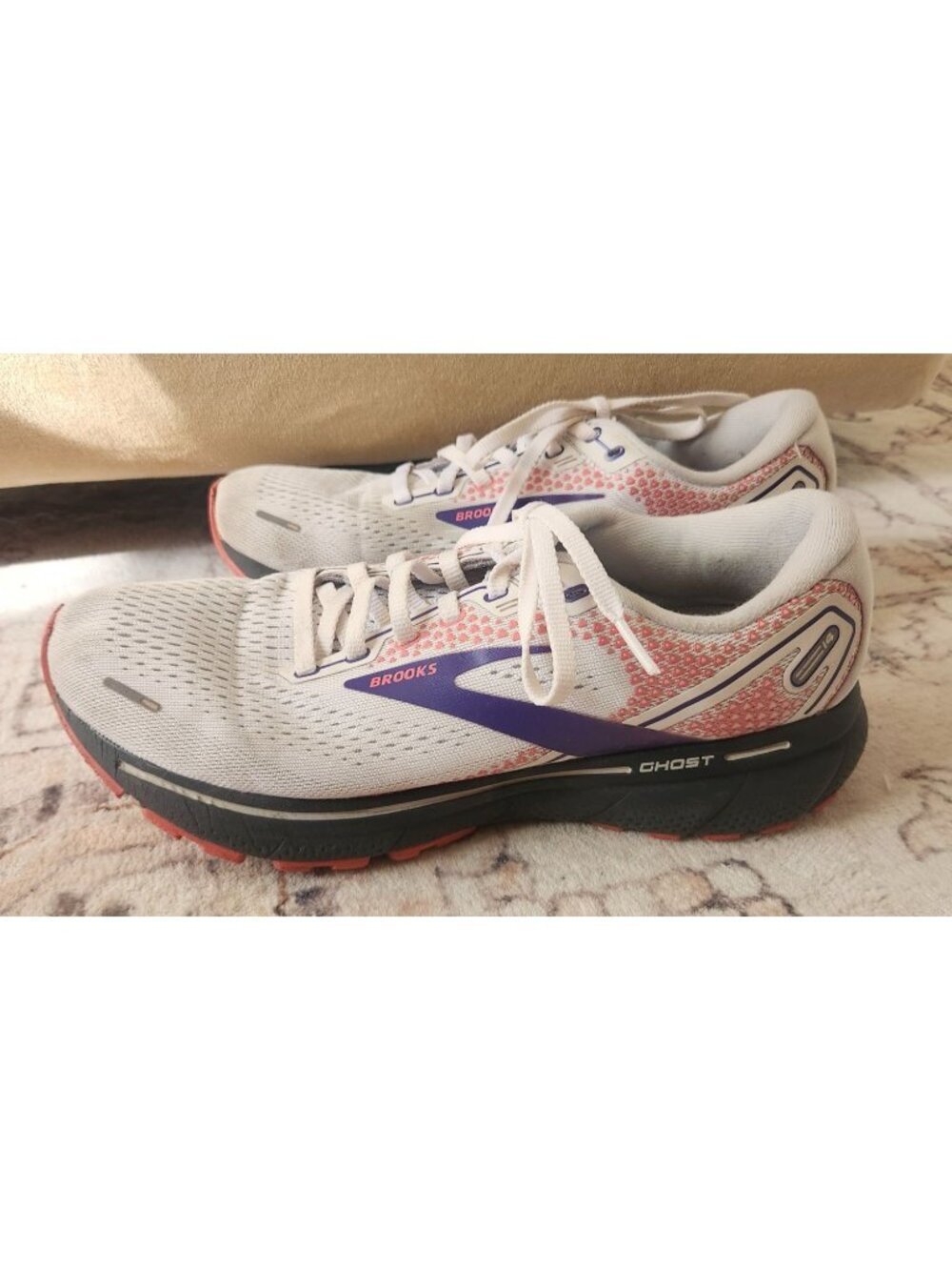 Brooks Ghost 14 Women's Sz. 9.5 White & Purple Running Shoes
